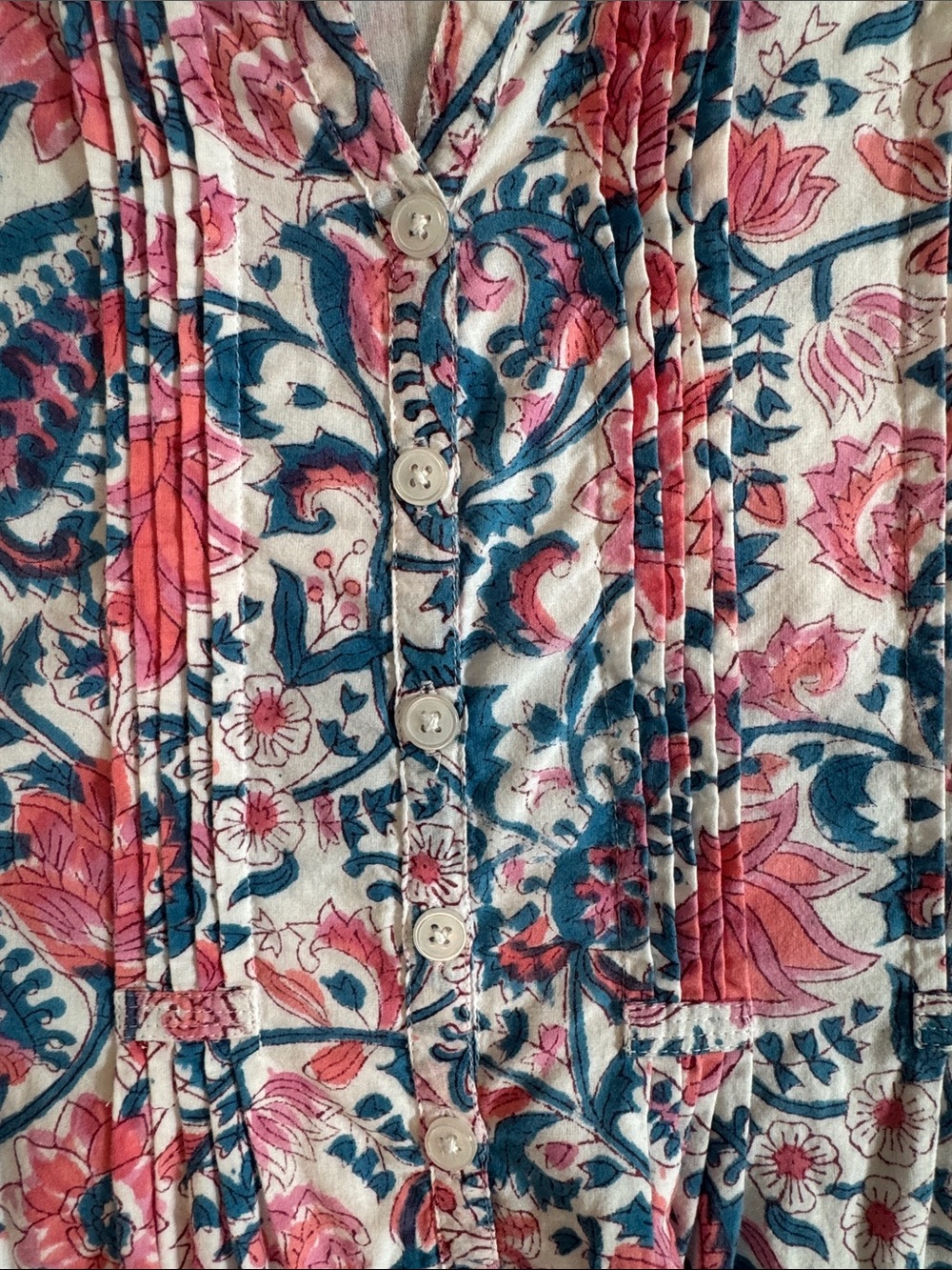 Madison Mathews Blue & Pink Floral Cotton dress size small - Picture 3 of 7